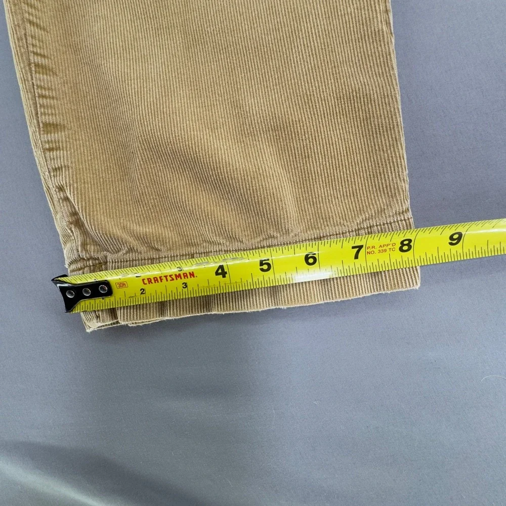 Vintage Polo Ralph Lauren Corduroy Pants Mens 36x32 Tan Khaki Cords Flat Front